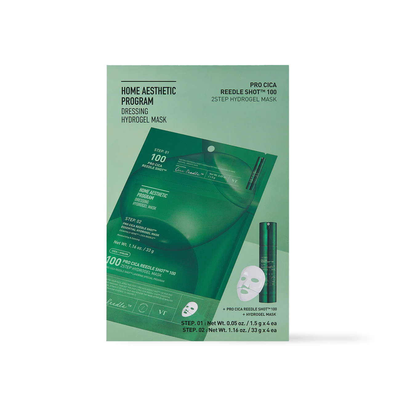 VT Cosmetics - PRO CICA Reedle Shot 100 2STEP Hydrogel Mask 4ea