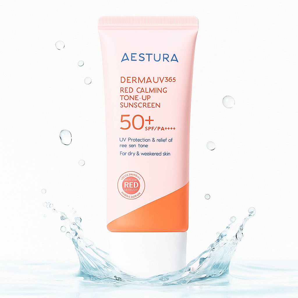 Aestura - Derma UV365 Protector solar calmante y iluminador de tonos rojos 40 ml