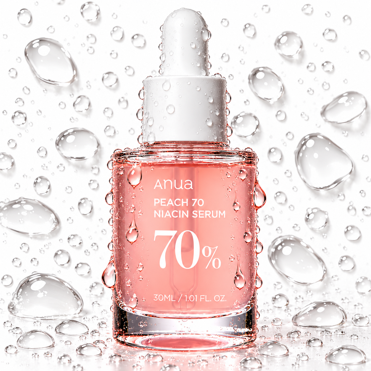 Anua Peach 70% Niacinamide Serum 30ml — Glass Skin Glow | K-Touch