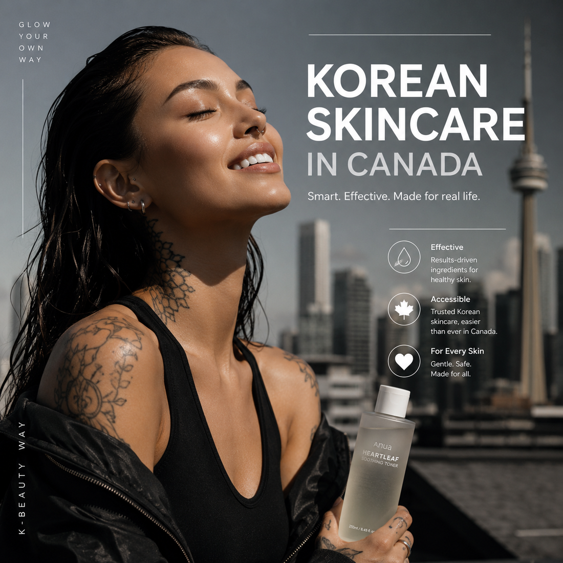 Korean skincare products for a K-beauty routine in Canada