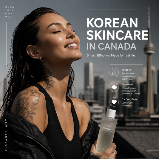 Korean skincare products for a K-beauty routine in Canada