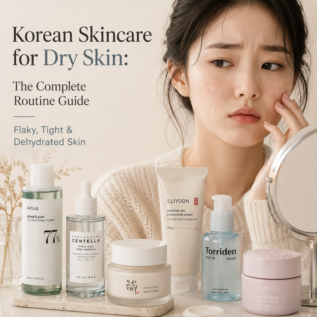 Korean Skincare for Dry Skin: The Complete Routine Guide (Flaky, Tight & Dehydrated Skin)