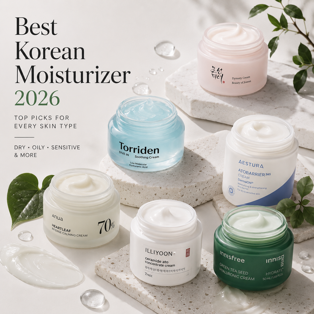Best Korean Moisturizer 2026: Top Picks for Every Skin Type (Dry, Oily, Sensitive & More)