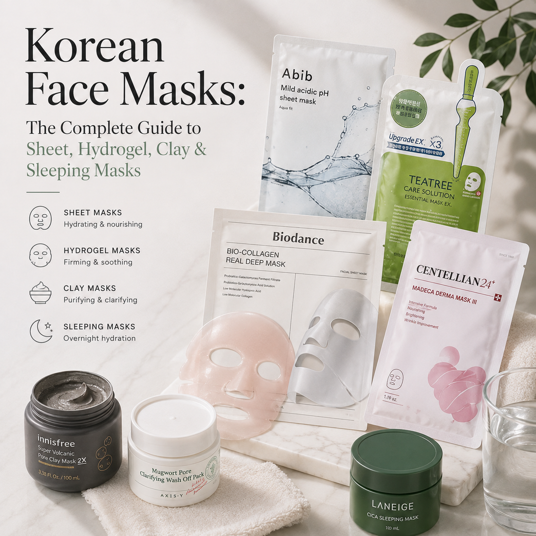 Korean Face Masks: The Complete Guide to Sheet, Hydrogel, Clay & Sleeping Masks
