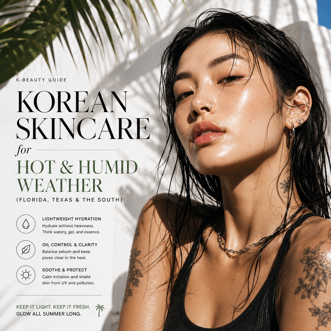 Korean skincare for hot, humid weather in Florida, Texas and the South