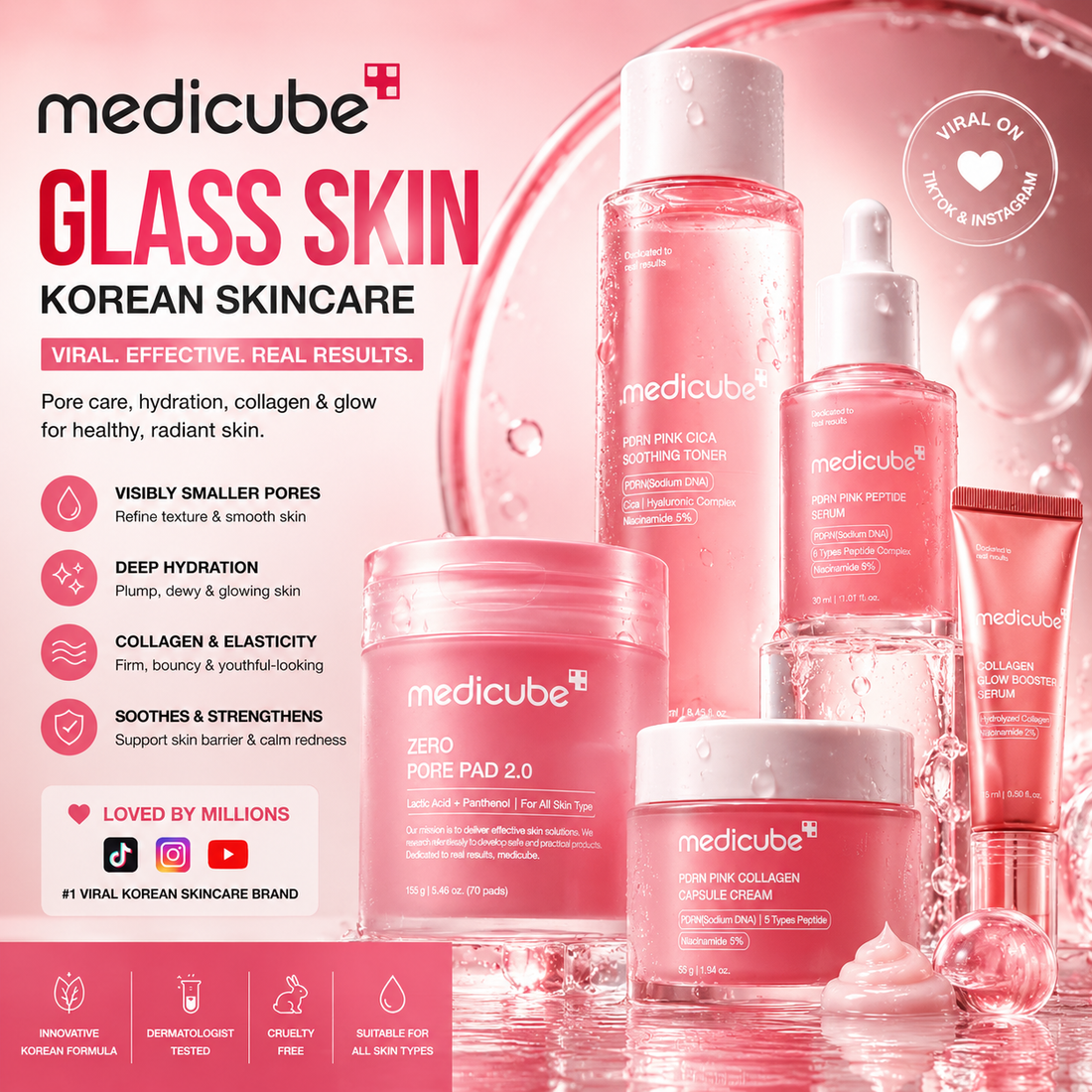 Medicube Korean Skincare: Viral Korean Beauty Products for Glass Skin, Pore Care & Hydrated Glow