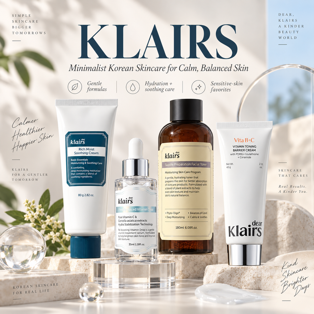 KLAIRS (Dear, Klairs): The Complete Brand Guide — Supple Preparation, Midnight Blue & Every Line Explained