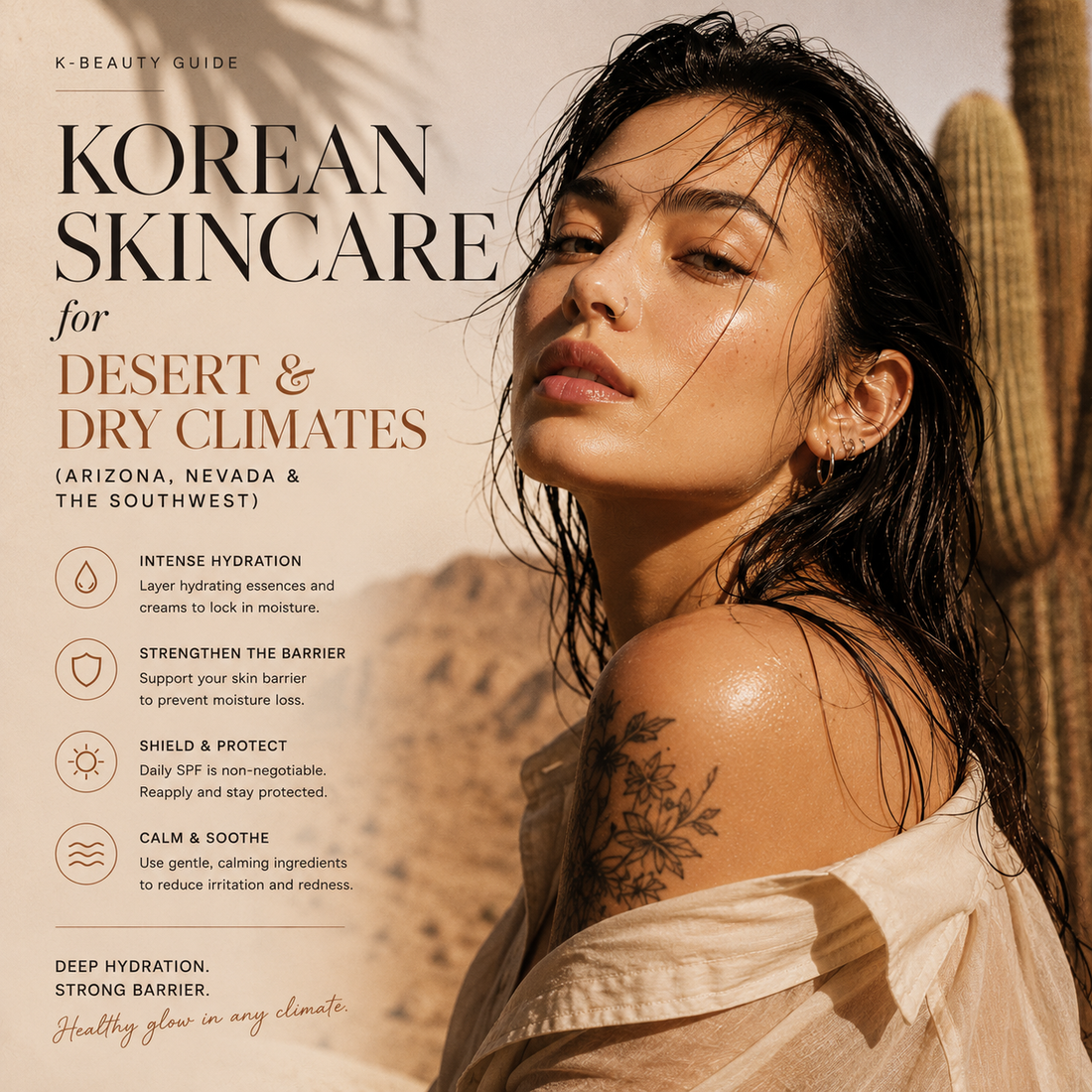 Korean skincare for hot, dry desert climate in Arizona and Nevada
