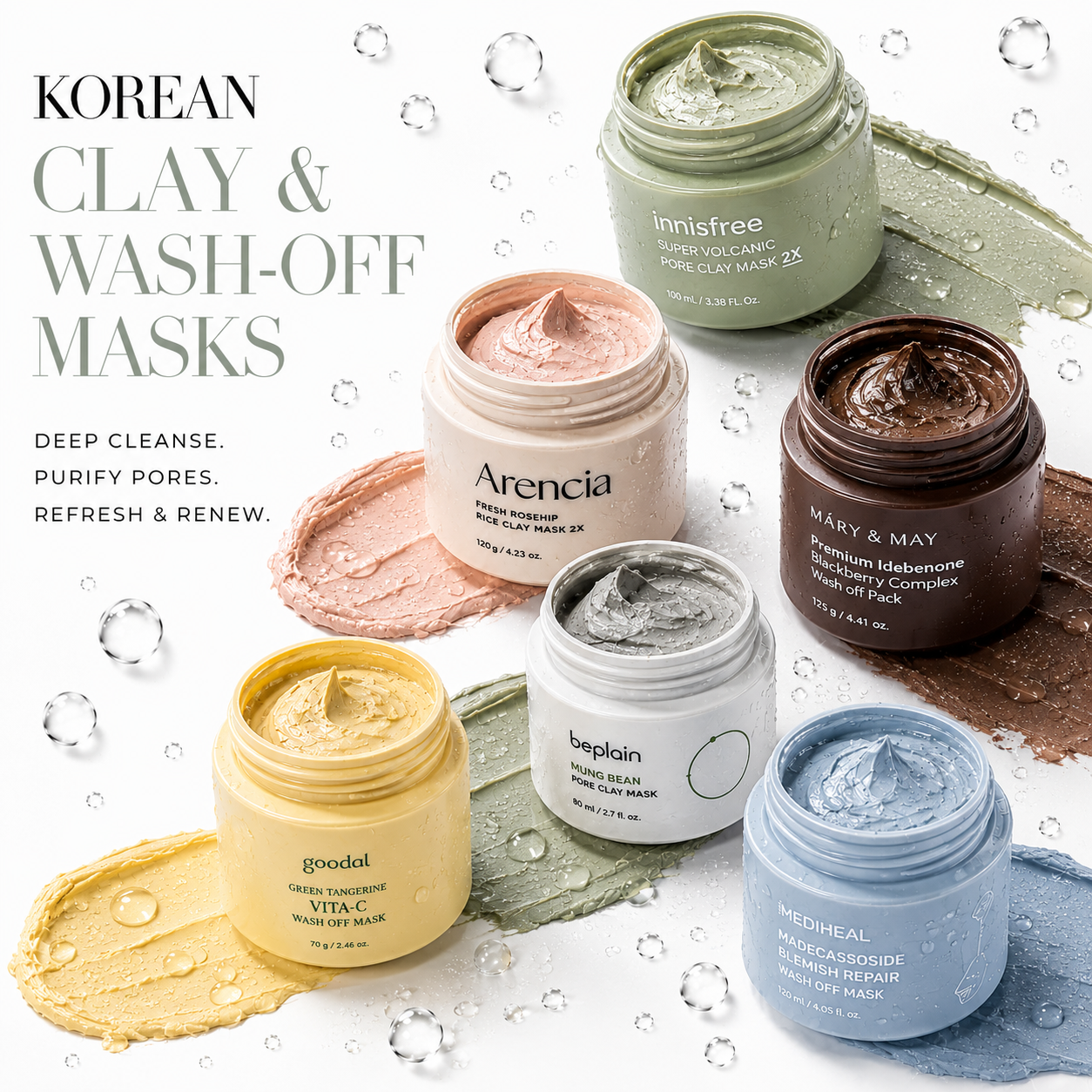 Korean Clay & Wash-Off Masks