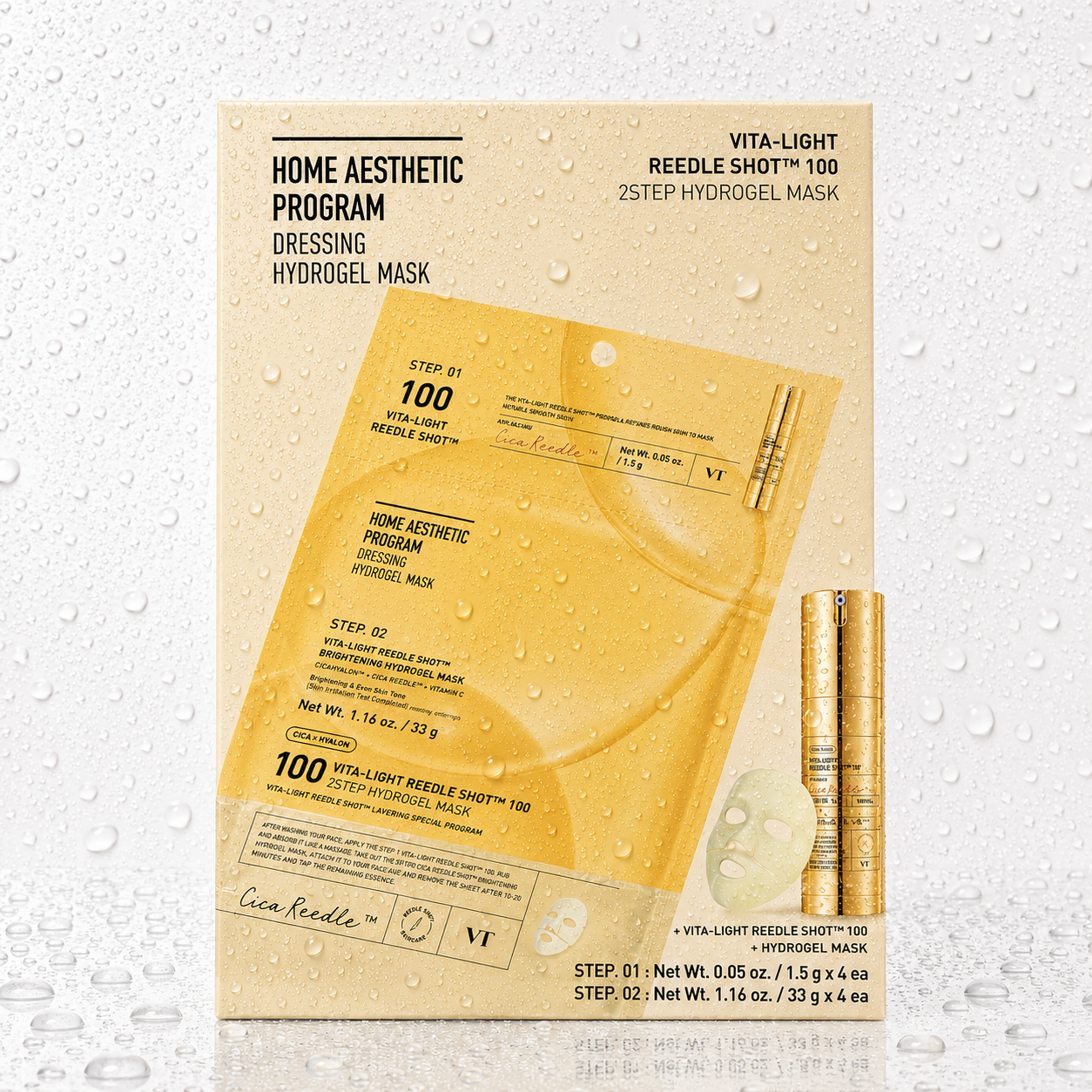 VT Cosmetics - VITA-LIGHT Reedle Shot 100 2STEP Hydrogel Mask 4ea