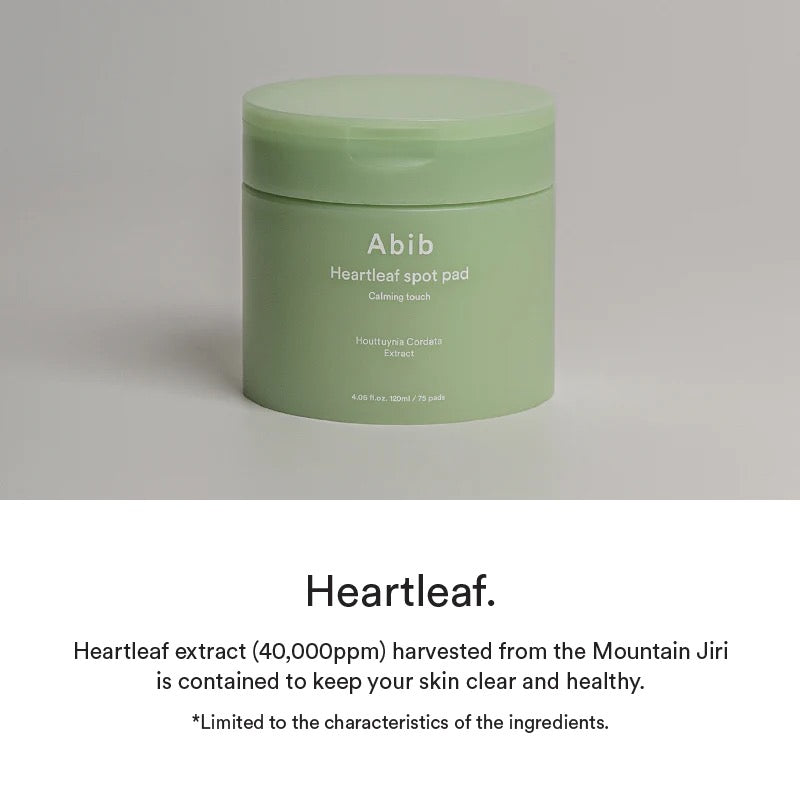 Abib - Coussinets anti-taches Heartleaf, effet apaisant, 150 ml, 80 coussinets