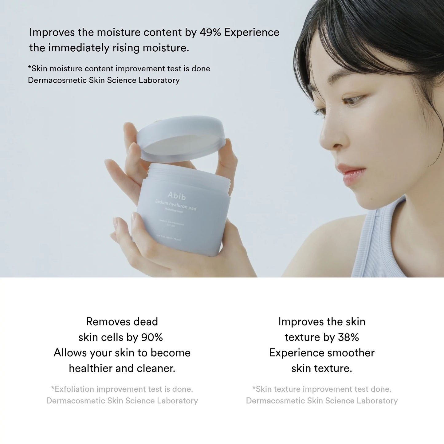 Abib - Tampons hydratants Sedum Hyaluron Toucher 165 ml, 75 tampons