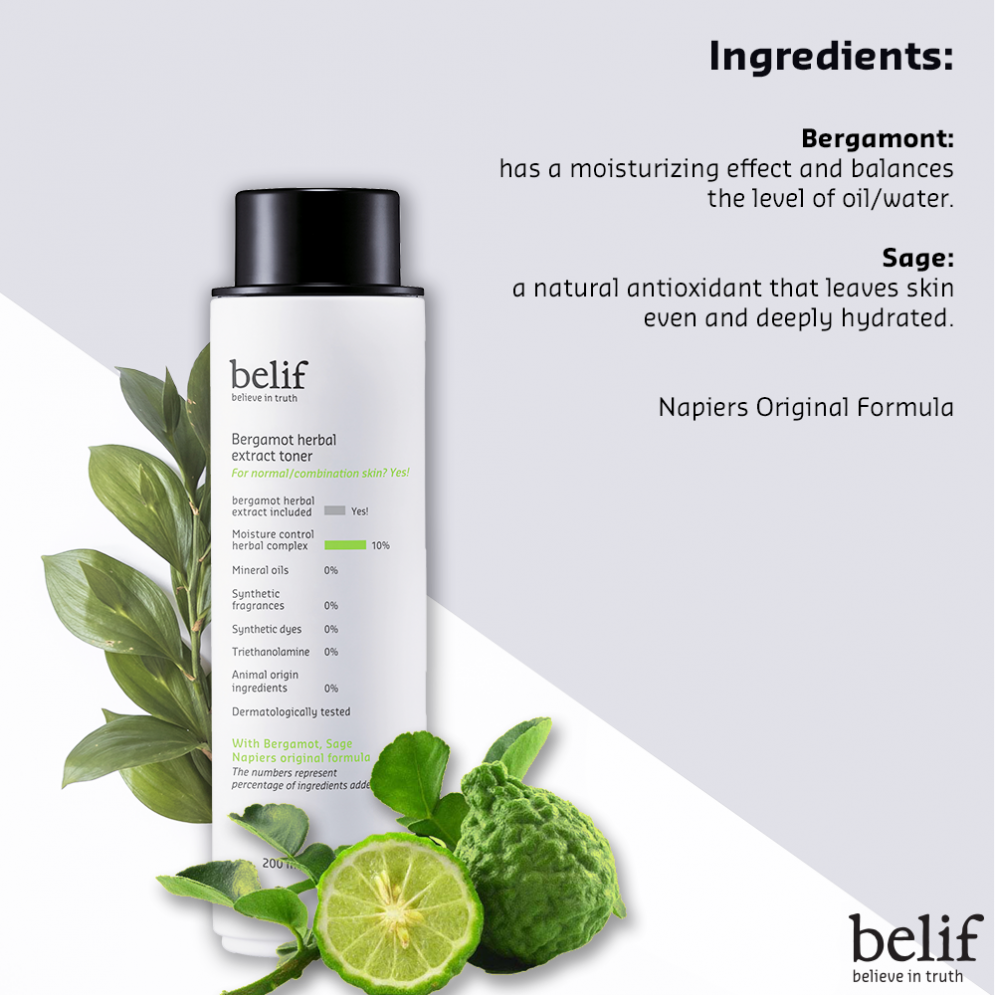 Belif - Bergamot Herbal Extract Toner 200ml
