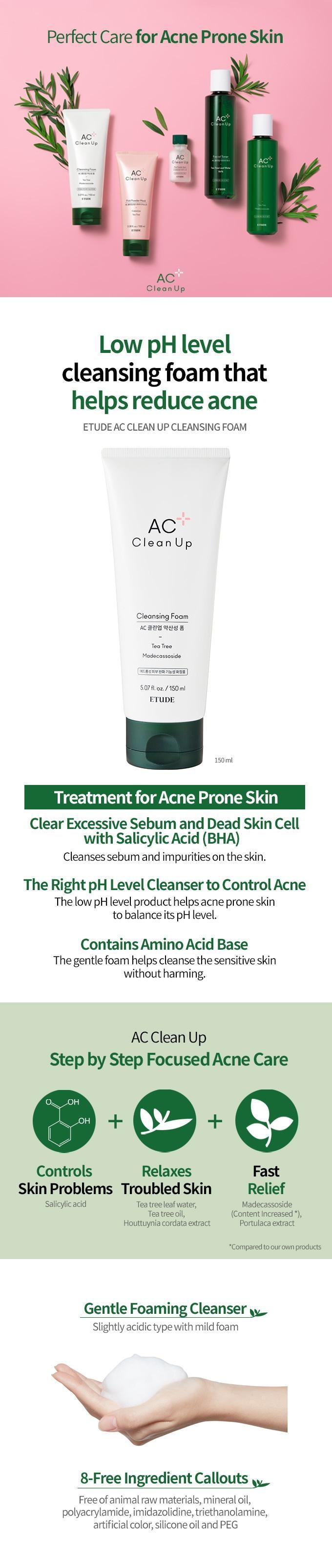 Etude House - AC Clean Up Cleansing Foam 150ml