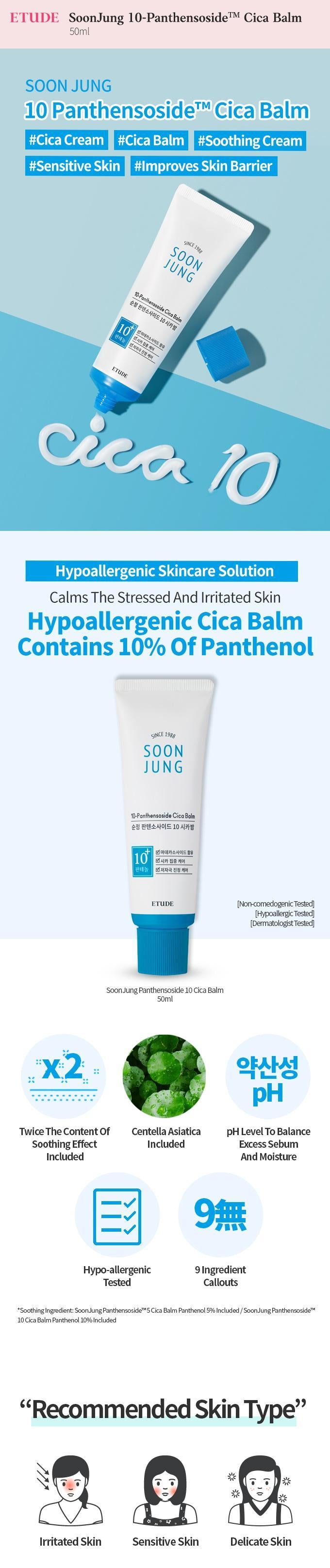 Etude House - SoonJung 10-Panthensoside Cica Balm 50ml