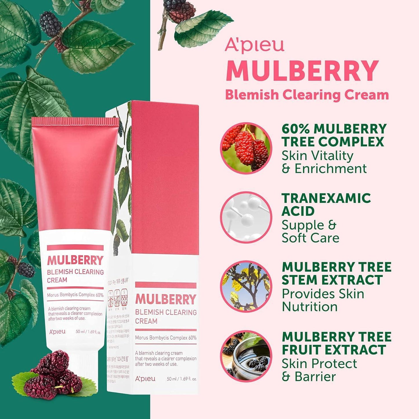 A’pieu - Mulberry Blemish Clearing Cream 50ml