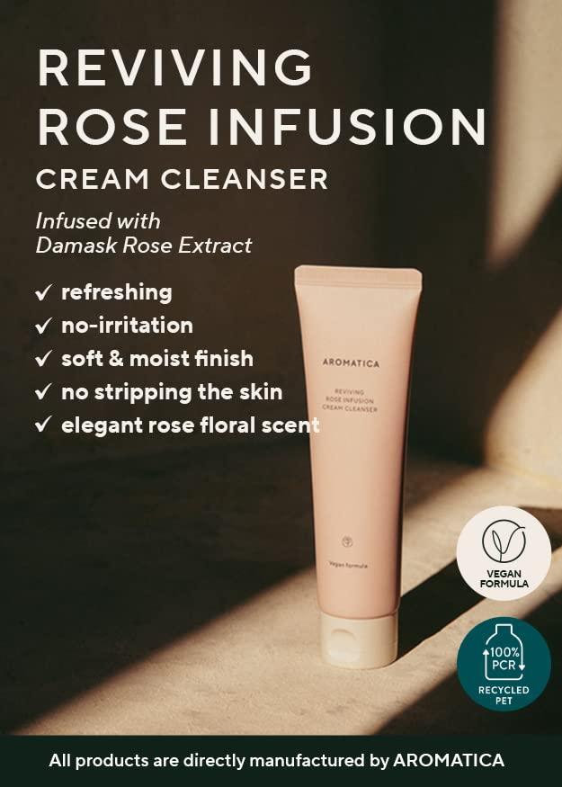 Aromatica - Crème nettoyante revitalisante à l'infusion de rose 145 g