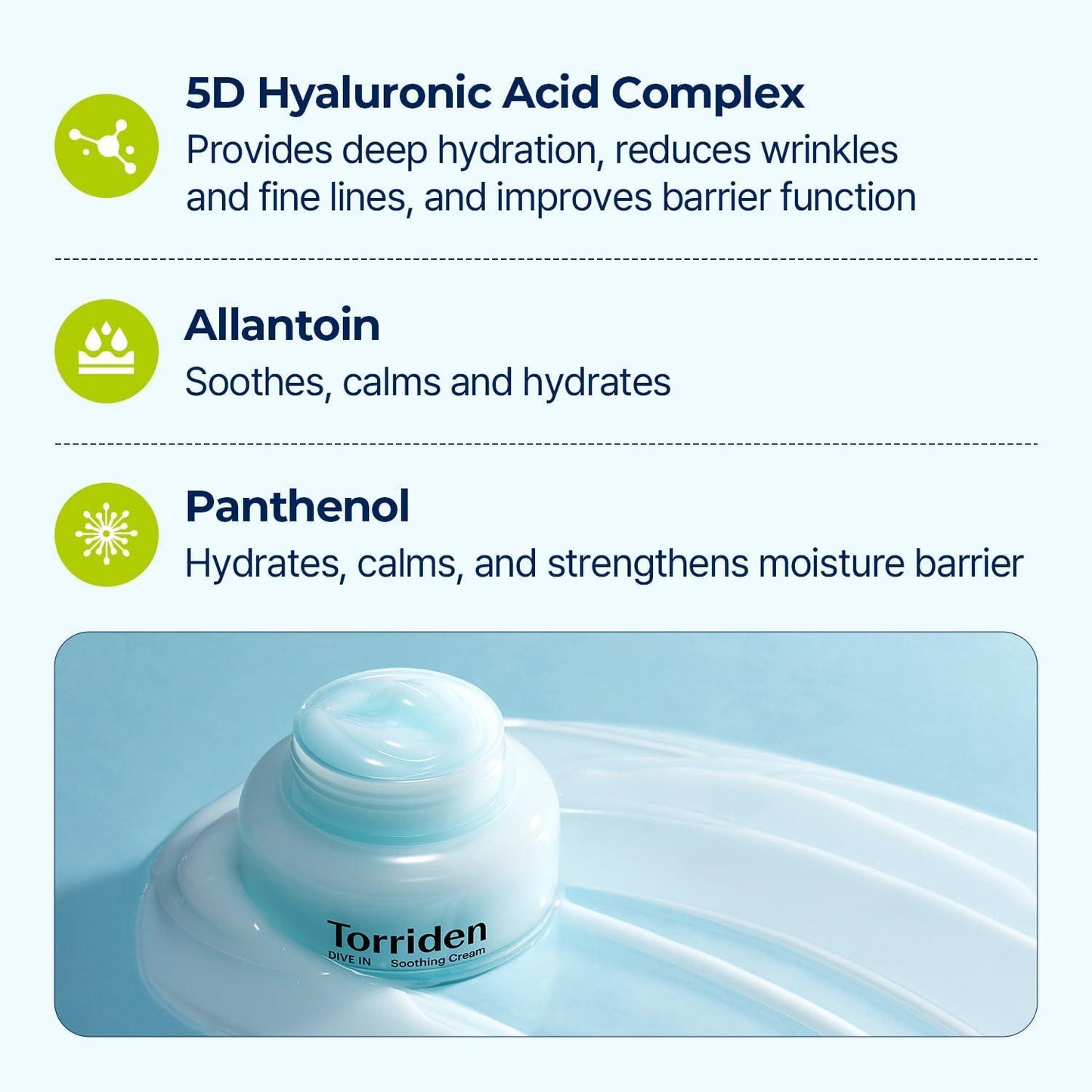 Torriden - DIVE IN Low Molecular Hyaluronic Acid Soothing Cream 100ml