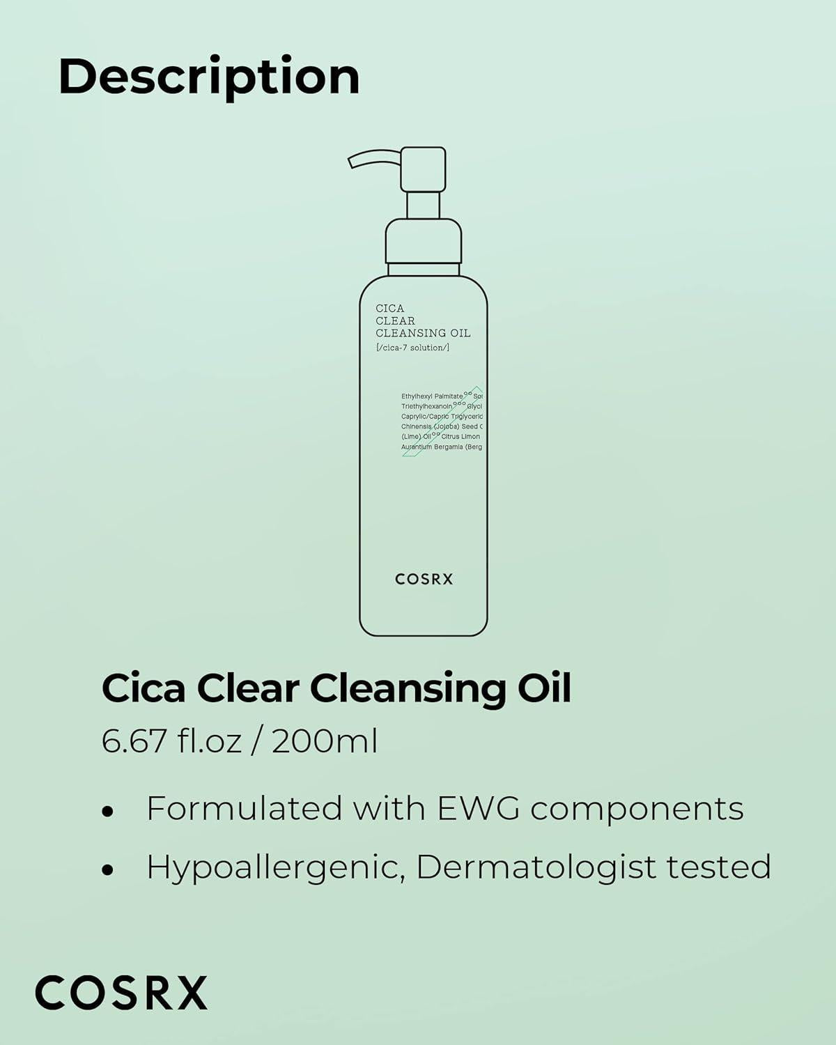 COSRX - Pure Fit Cica Clear Cleansing Oil 200ml