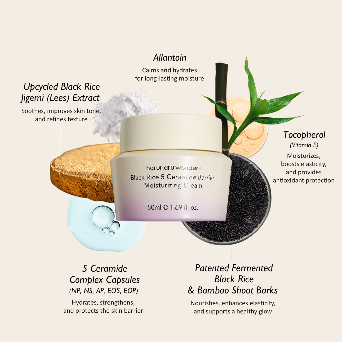 haruharu wonder - Black Rice 5 Ceramide Barrier Moisturizing Cream 50ml
