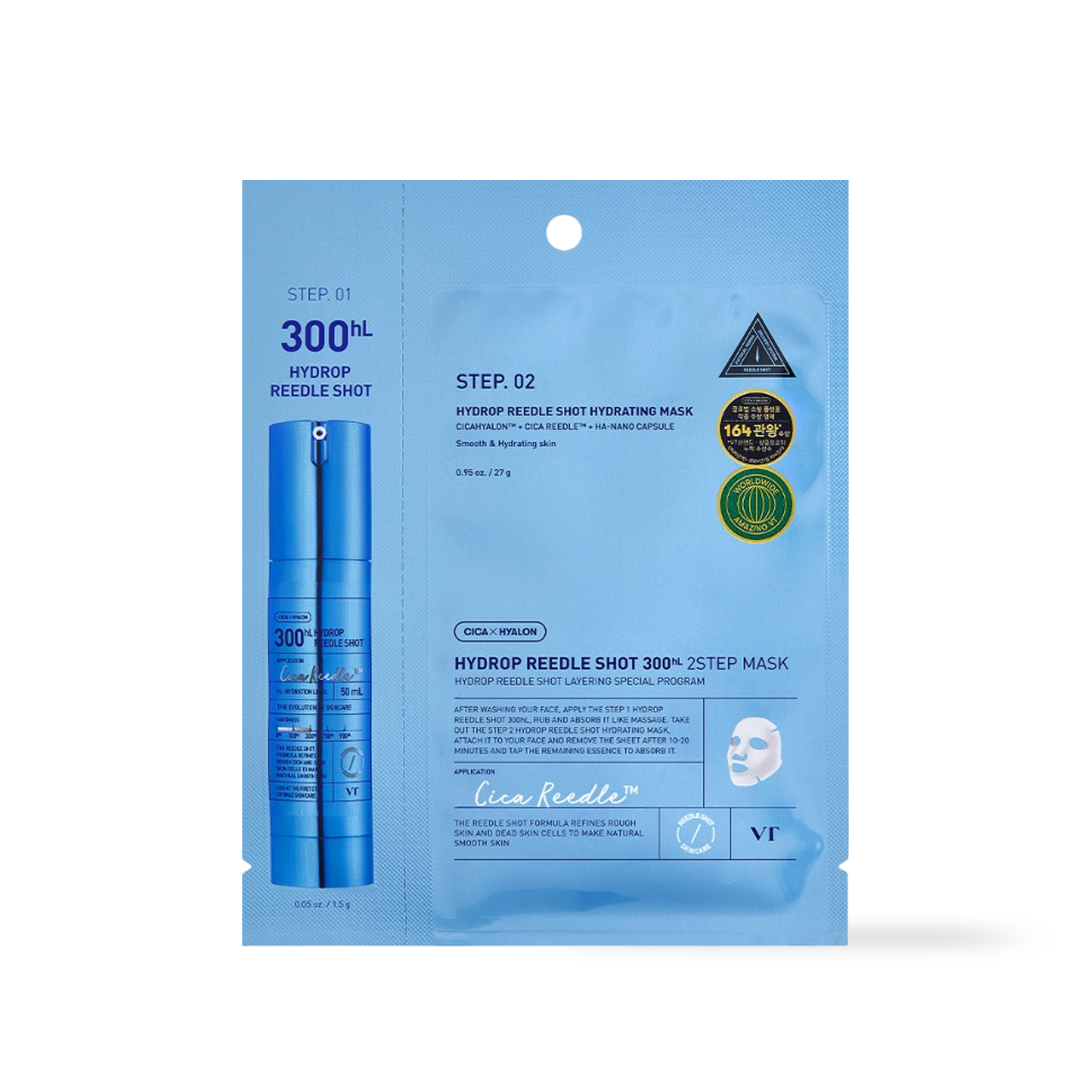 VT Cosmetics - HYDROP Reedles Shot 300hL 2 STEP MASK