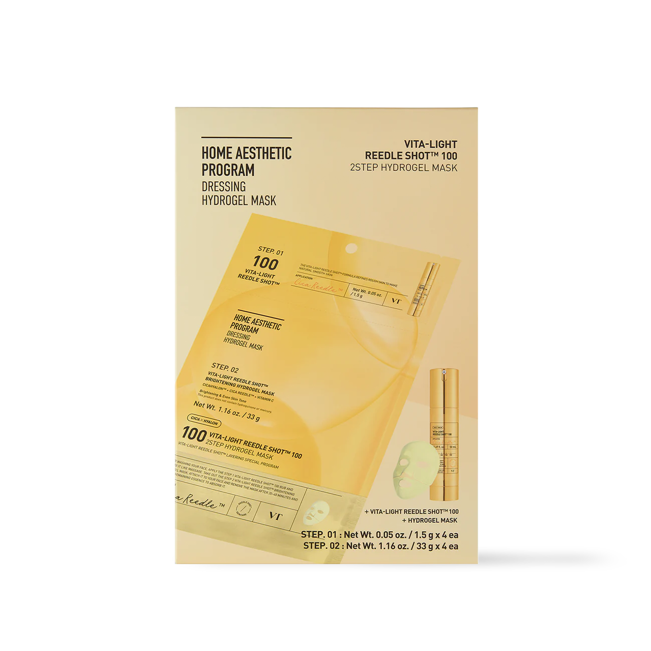 VT Cosmetics - VITA-LIGHT Reedle Shot 100 2STEP Hydrogel Mask 4ea