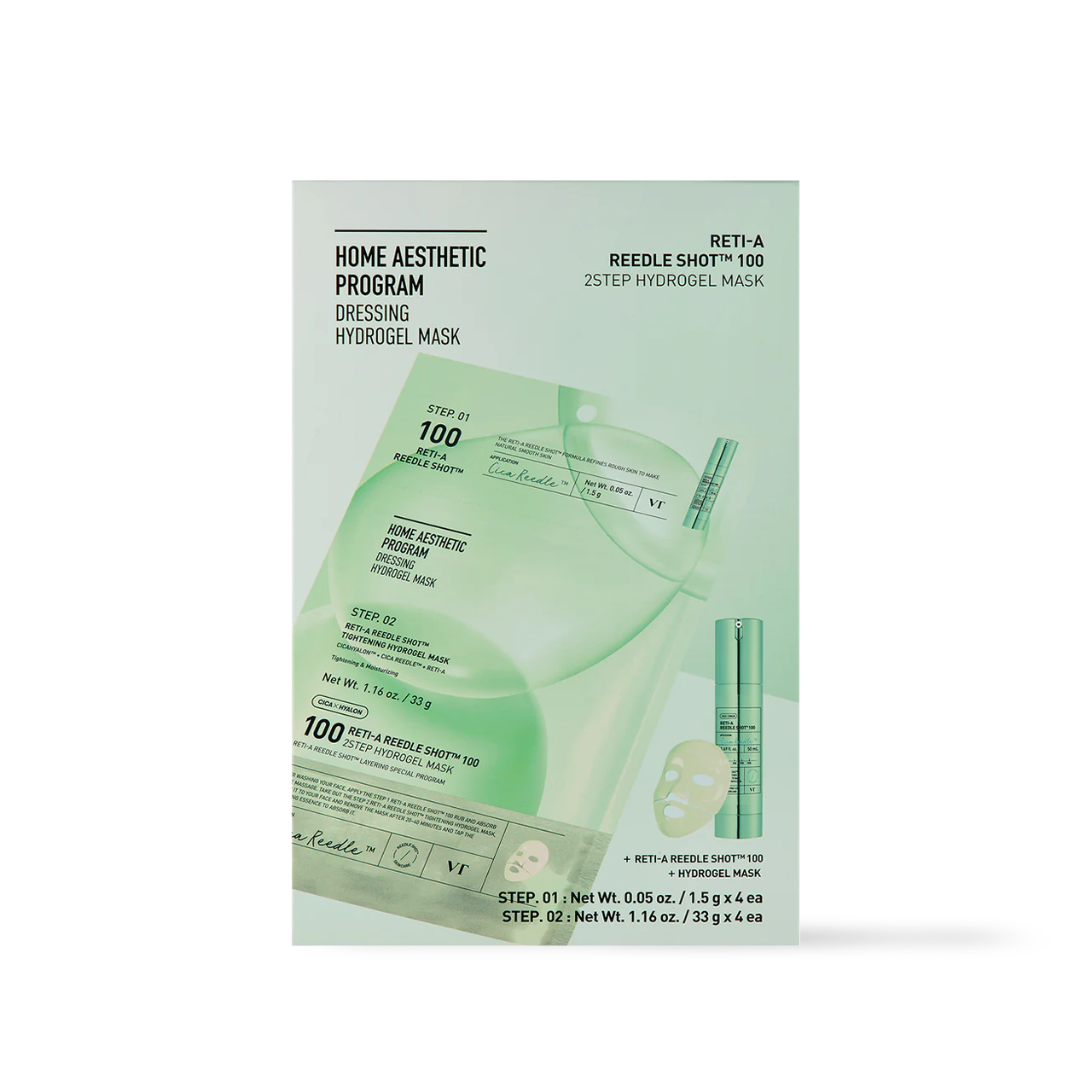 VT Cosmetics - RETI-A Reedle Shot 100 2STEP Hydrogel Mask 4ea