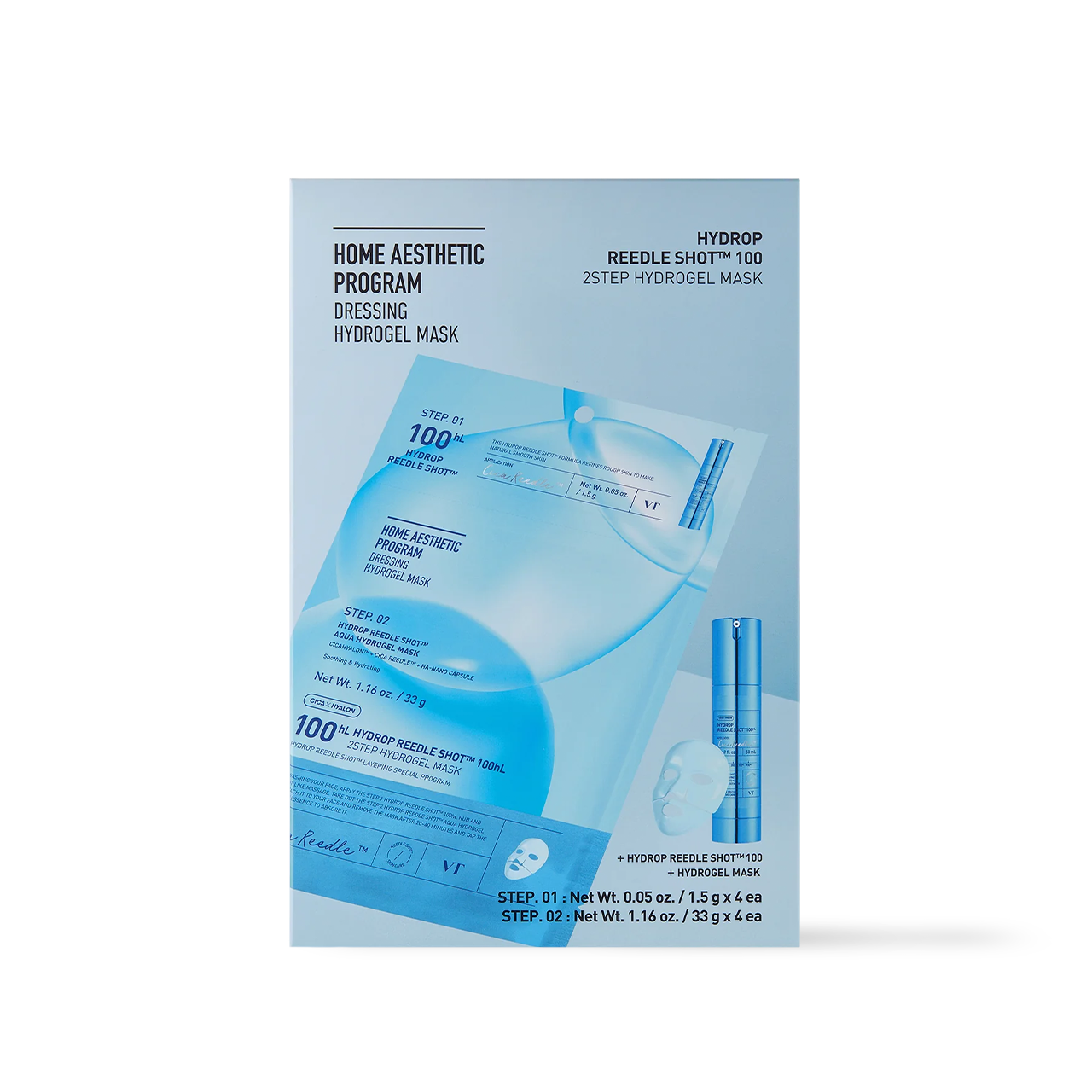 VT Cosmetics - HYDROP Reedle Shot 100hl 2STEP Hydrogel Mask 4ea