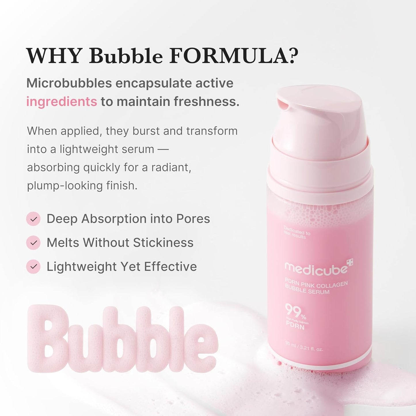 Medicube - PDRN Pink Collagen Bubble Serum 95ml ml