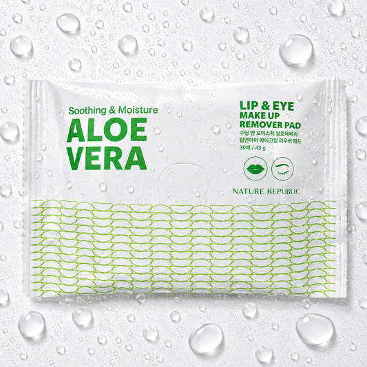NATURE REPUBLIC - Soothing & Moisture Aloe Vera Lip & Eye Make Up Remover Pad 45g/30ea