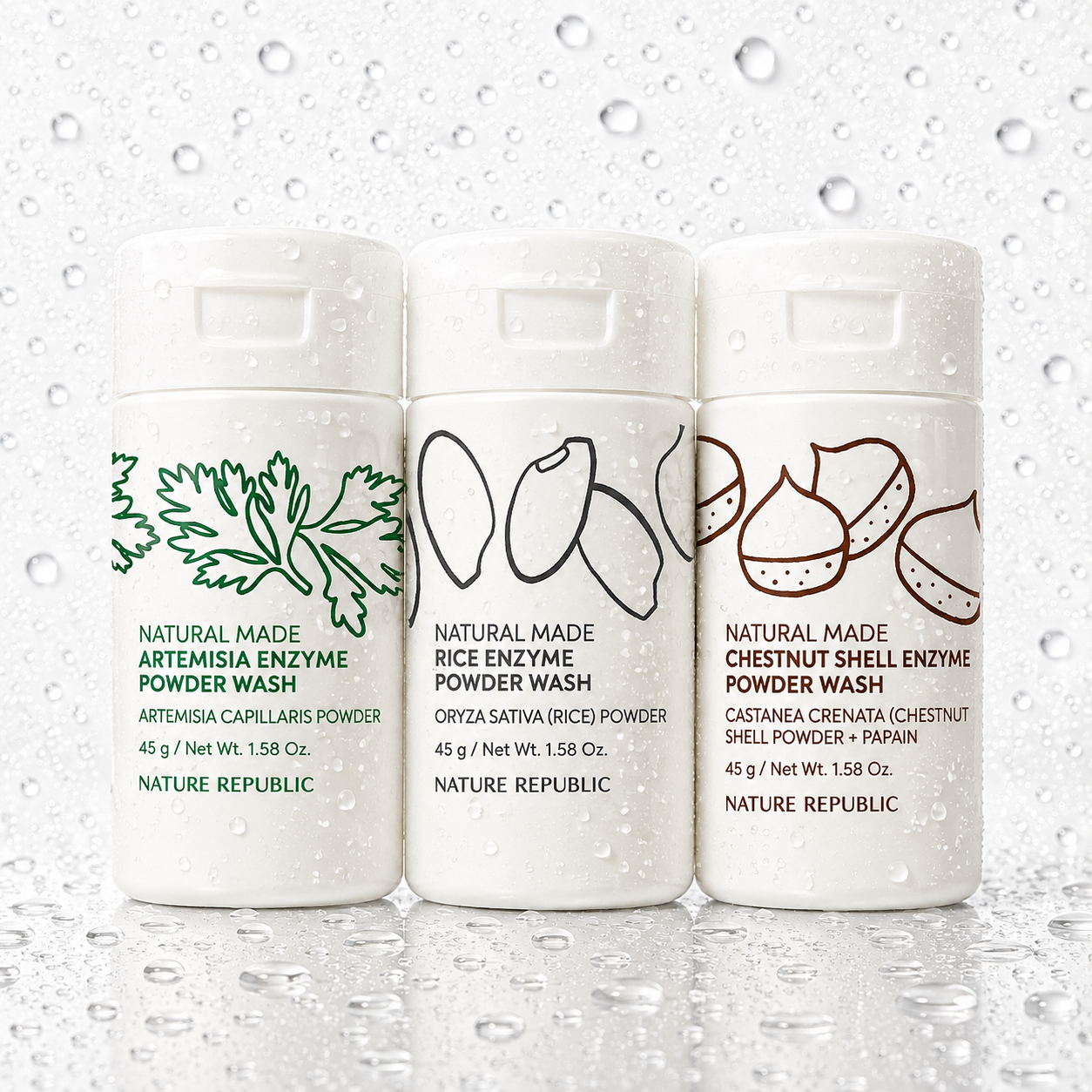 NATURE REPUBLIC - Natural Made Enzyme Powder Wash 45g (3types)