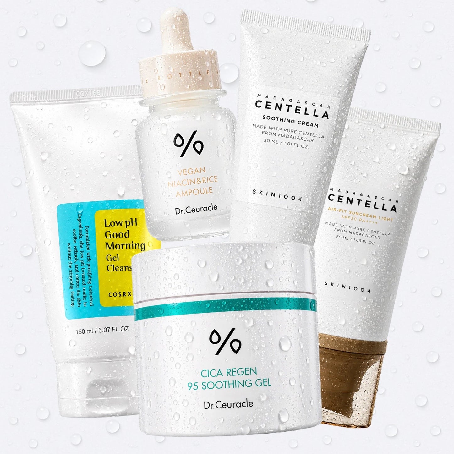 Gentle Korean Skincare Routine for Acne-Prone Skin (COSRX + SKIN1004 + Dr.Ceuracle)