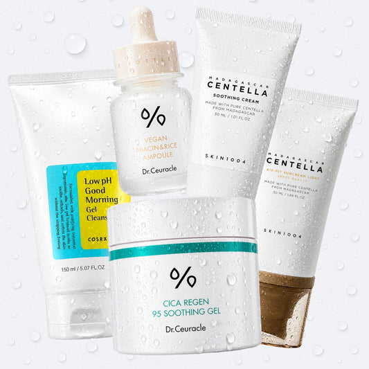 Gentle Korean Skincare Routine for Acne-Prone Skin (COSRX + SKIN1004 + Dr.Ceuracle)