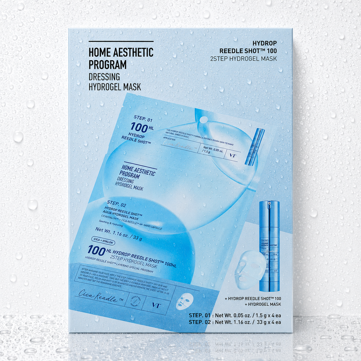 VT Cosmetics - HYDROP Reedle Shot 100hl 2STEP Hydrogel Mask 4ea