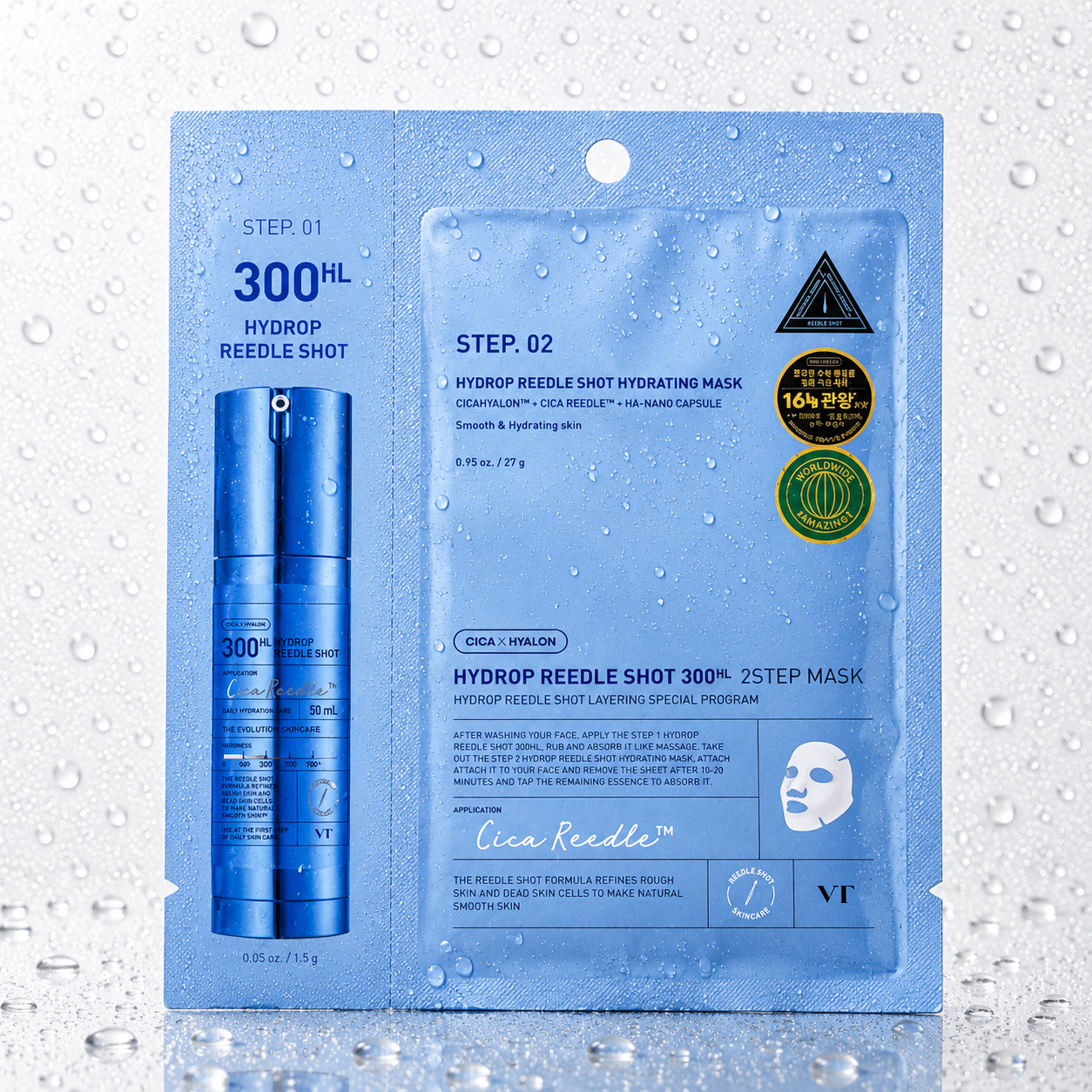 VT Cosmetics - HYDROP Reedles Shot 300hL 2 STEP MASK
