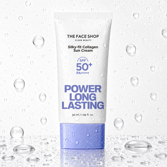THE FACE SHOP - Power Long Lasting Silky-fit Collagen Sun Cream SPF50+ PA++++ 50ml