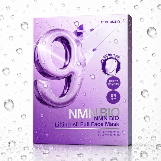 numbuzin - No.9 NMN BIO Lifting-sil Full Face Mask 4ea (Upper Sheet 20ml + Lower Sheet 28ml) (+Fabric Lifting Band)