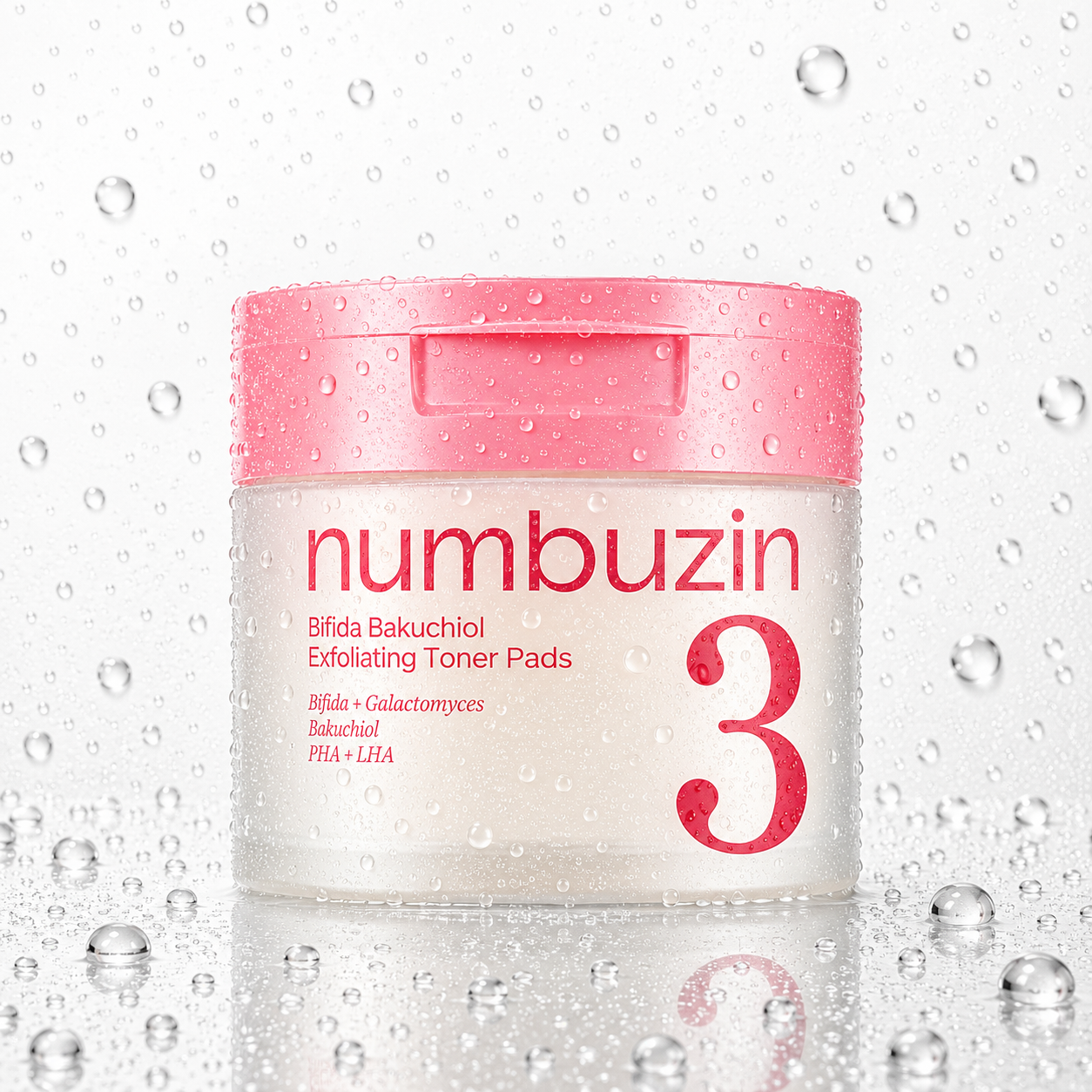 numbuzin - No.3 Bifida Bakuchiol Exfoliating Toner Pads 190ml/70ea