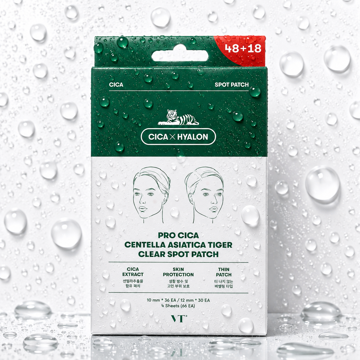 VT Cosmetics - PRO CICA Centella Asiatica Tiger Clear Spot Patch 66ea