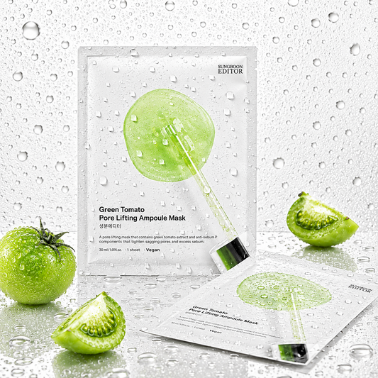 SUNGBOON EDITOR - Green Tomato Pore Lifting Ampoule Mask 23ml X 10ea