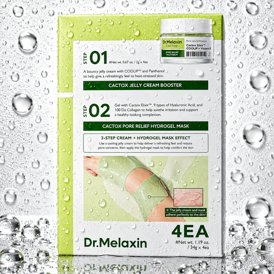 Dr.Melaxin - Cactox Jelly Cream Booster & Pore Relief Hydrogel Mask Set 4ea