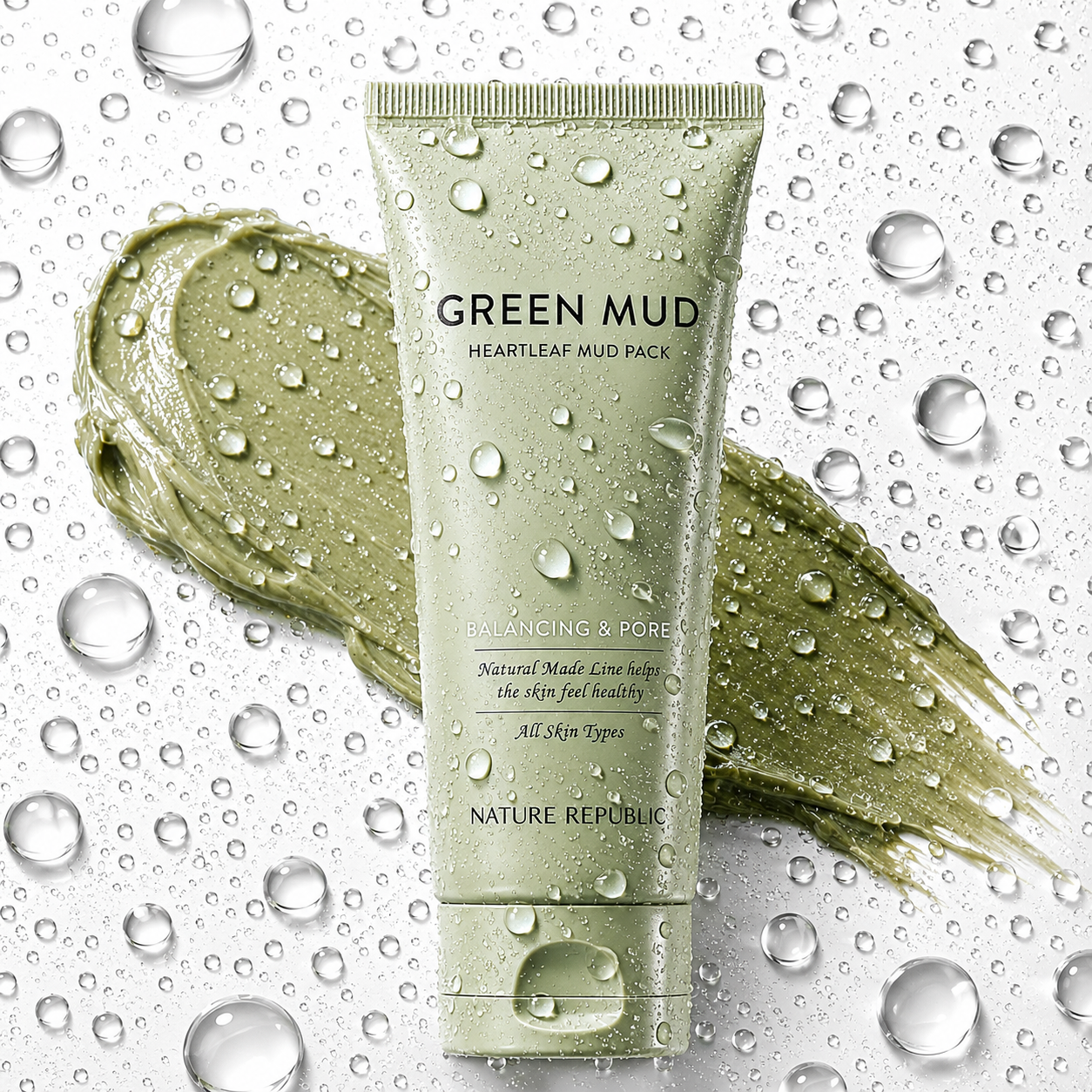 NATURE REPUBLIC - Natural Made Green Heartleaf Balancing Mud Pack 100ml