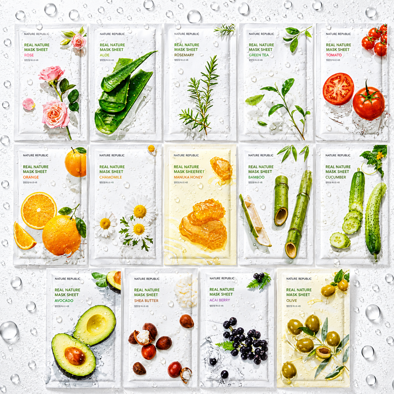 NATURE REPUBLIC - Real Nature Mask Sheet 23ml x 30ea (13type)