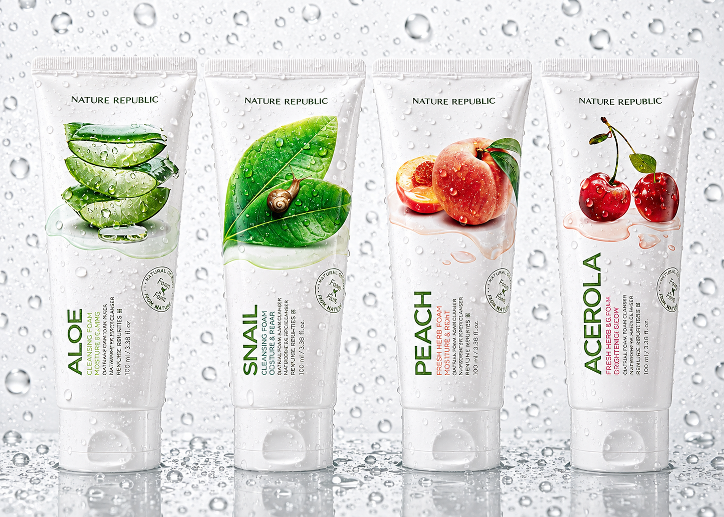 NATURE REPUBLIC - Fresh Herb Cleansing Foam 170ml (4type)