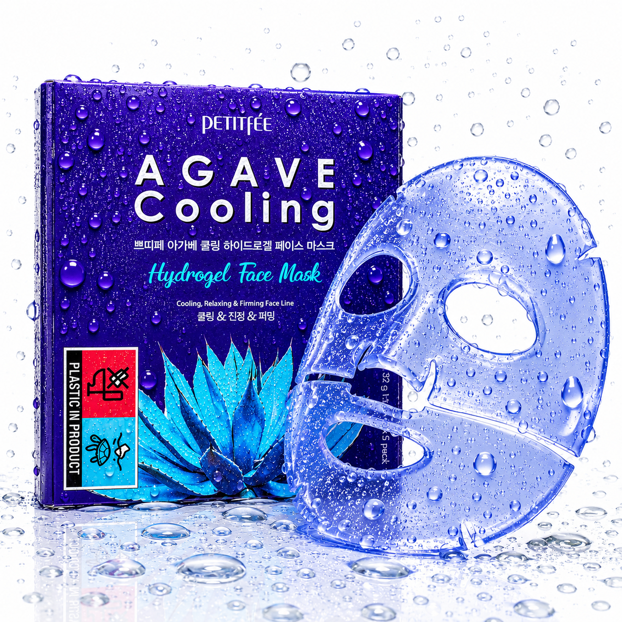 PETITFEE - Agave Cooling Hydrogel Face Mask 32g x 5ea