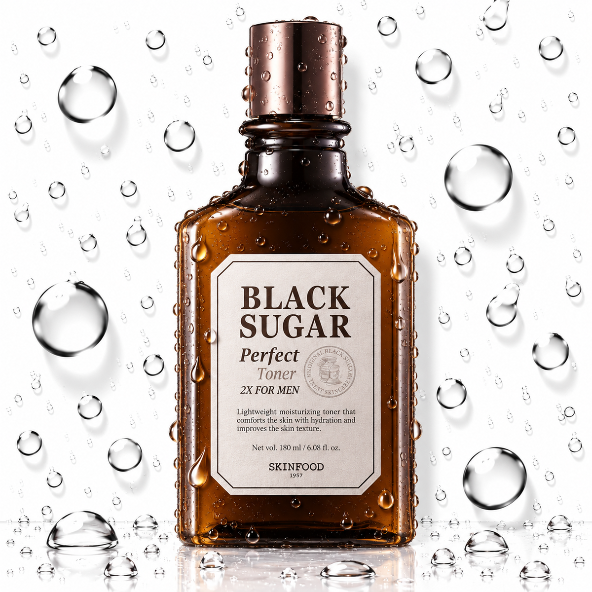 SKINFOOD - Black Sugar Perfect Toner 2X For Men 180ml