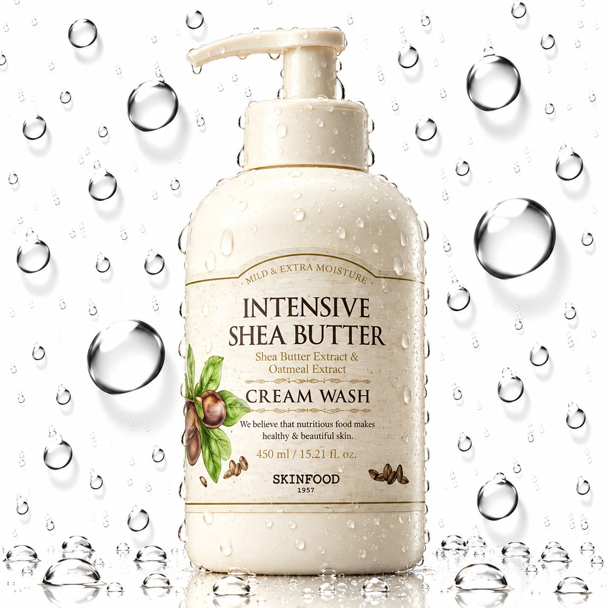 SKINFOOD - Intensive Shea Butter Body Cream Wash 450ml