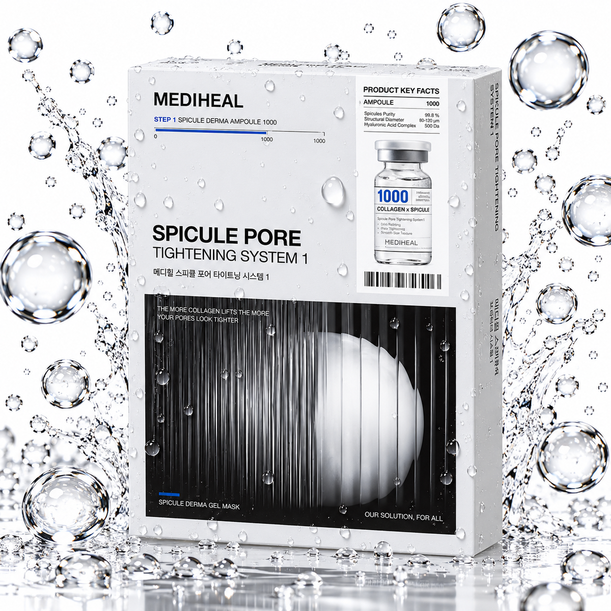 MEDIHEAL - Spicule Pore Tightening System 1 Gel Mask (Ampoule 2ml + Collagen 29g) X 10ea