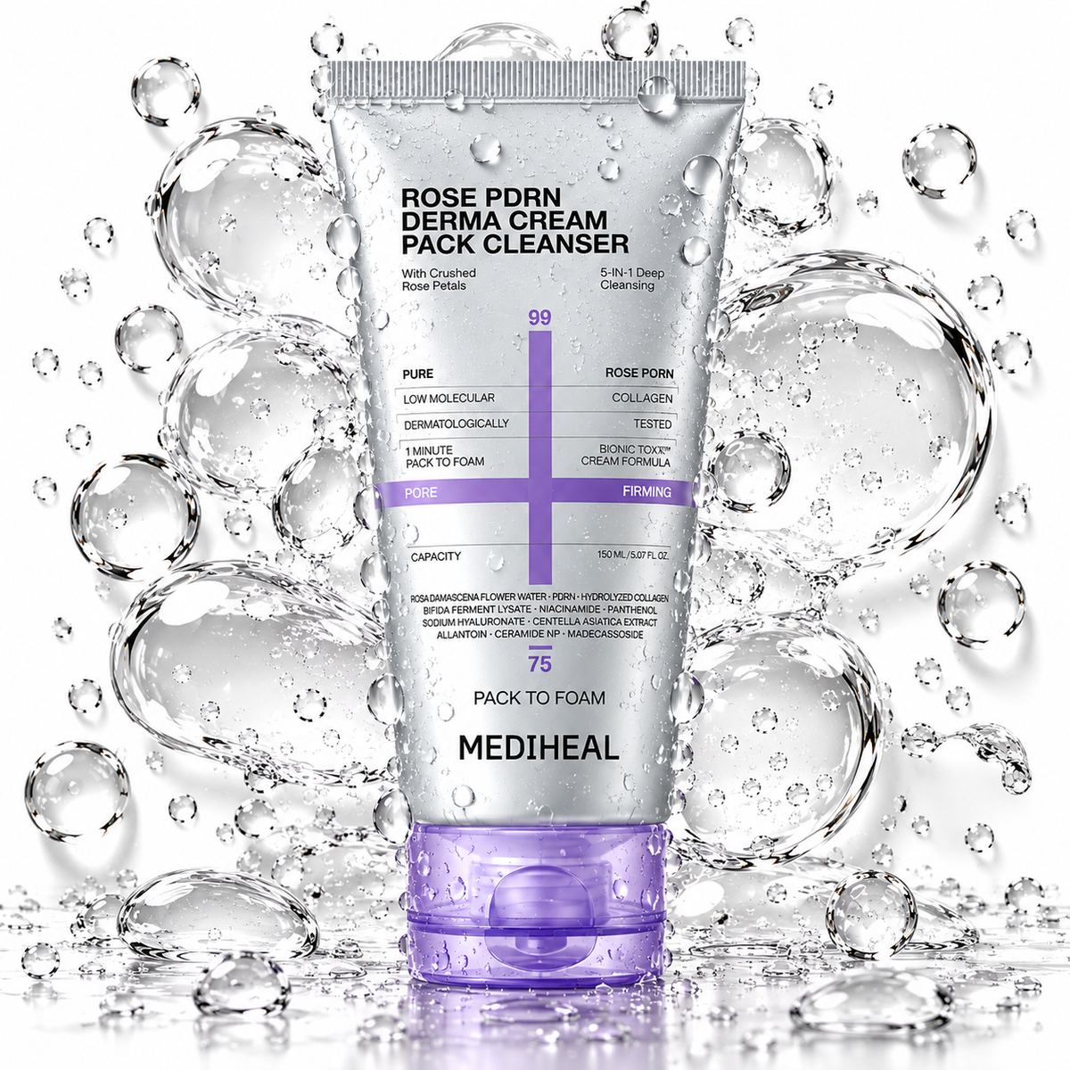 MEDIHEAL - Rose PDRN Derma Cream Pack Cleanser 50ml