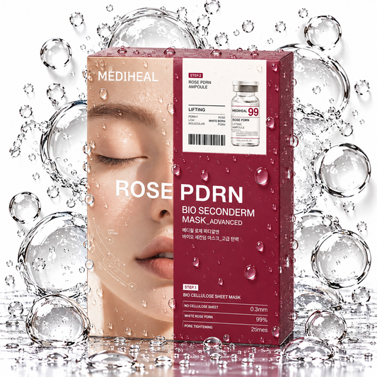 MEDIHEAL - Rose PDRN Bio Seconderm Mask Pore Tightening (Ampoule 4ml + Mask 23ml) X 10ea